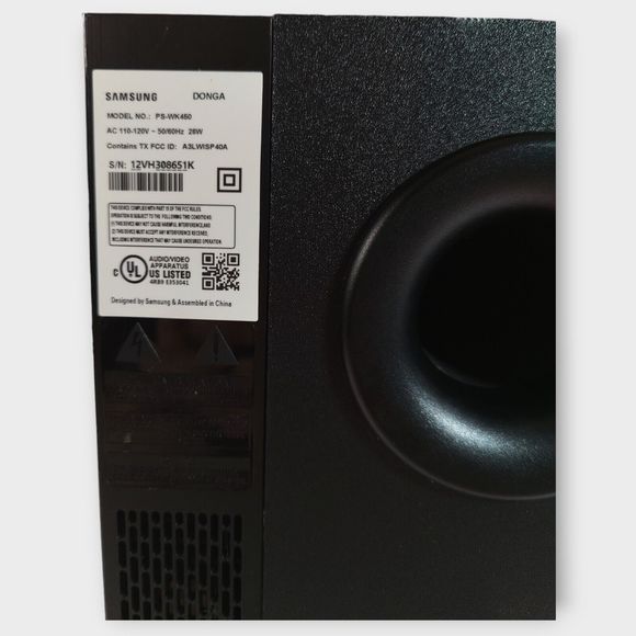 Samsung PS-WJ450 Wireless Subwoofer only!!For HM-HM45 Soundbar - NO power cord - Picture 5 of 9
